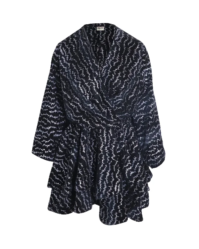 Batwing sleeve dresses for womenZadig & Voltaire Ruffle Velour Mini Dress in Black Viscose