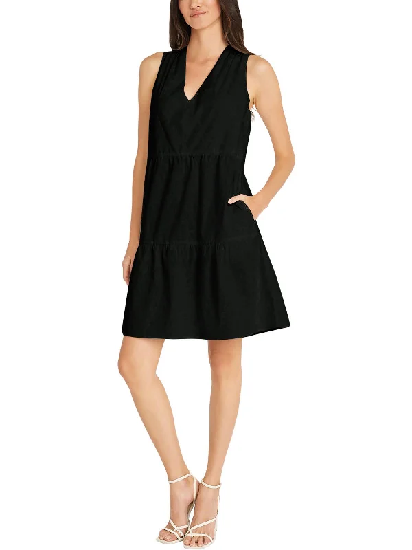 Little black dresses (LBDs) for womenWomens Gathered Above Knee Mini Dress