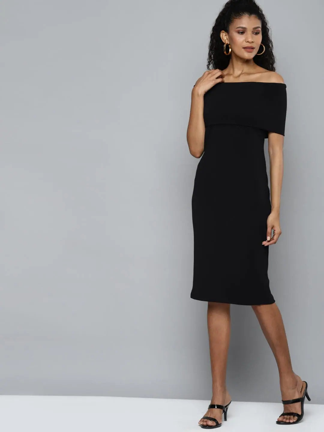 Little black dresses (LBDs) for womenBlack Bardot Midi Dress