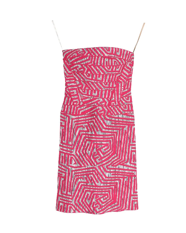 High-low hem dresses for womenHerve Leger Bandage Printed Mini Dress in Pink Rayon