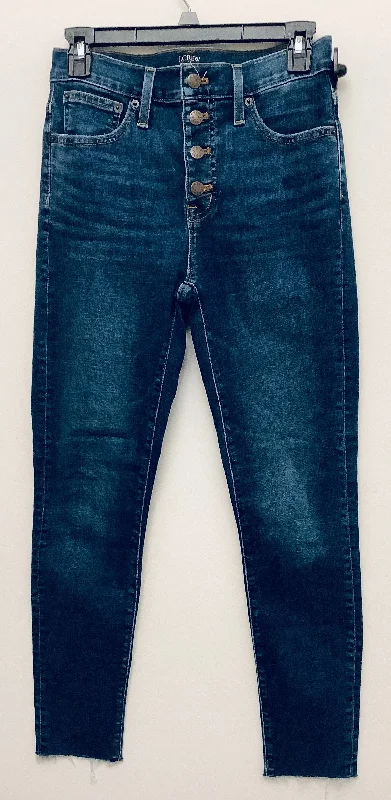 Light wash jeans with rips and tears for a casual vibeJeans Skinny By J. Crew In Blue Denim, Size: 2