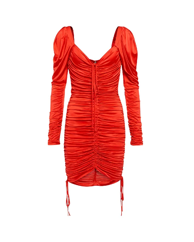 Sack dresses for womenDolce & Gabbana Ruched Mini Dress in Red Viscose