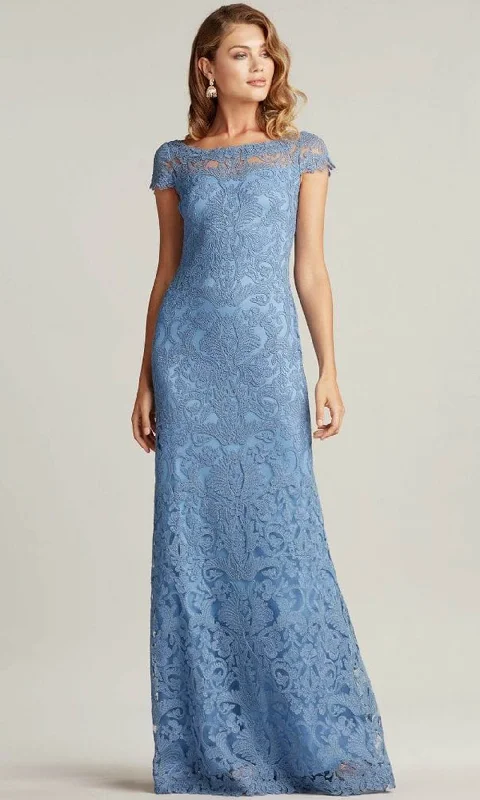 Synthetic dresses for budget-friendly optionsTadashi Shoji ALX1812LY - Embroidered Bateau Long Gown