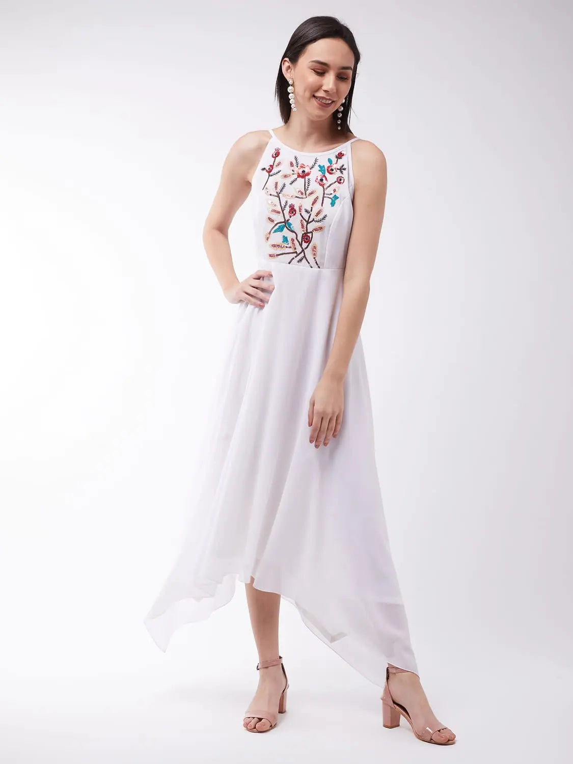 Layering dresses for versatile stylingBack In My Arms Embroidered Maxi Dress Off-White