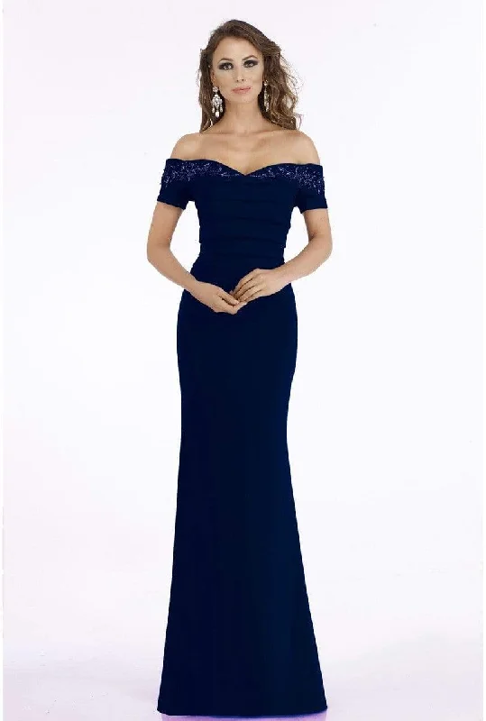 Evening gowns for formal eventsGia Franco - 12916 Off-Shoulder Pleated Evening Gown