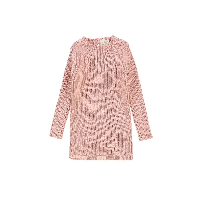 sheer long-sleeve lingerie topsAnalogie Long Sleeve Knit Sweater - Pink