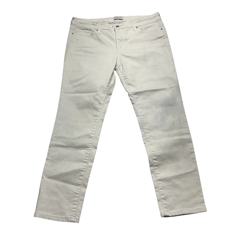 Leather-trimmed jeans for a luxurious touchJeans Straight By Crown And Ivy In White Denim, Size: 12