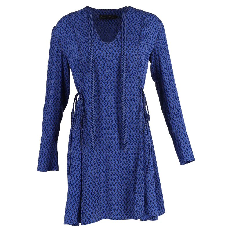 Flutter sleeve dresses for womenProenza Schouler Printed Mini Dress in Blue Silk