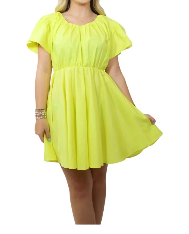 Chiffon dresses for womenAlexandria Mini Dress In Citron