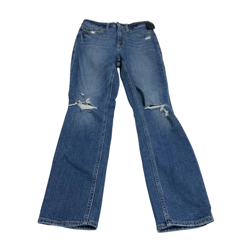 Jeans with a heavyweight denim fabric for durability and warmth in colder weatherJeans Straight By Gap In Blue Denim, Size: 2