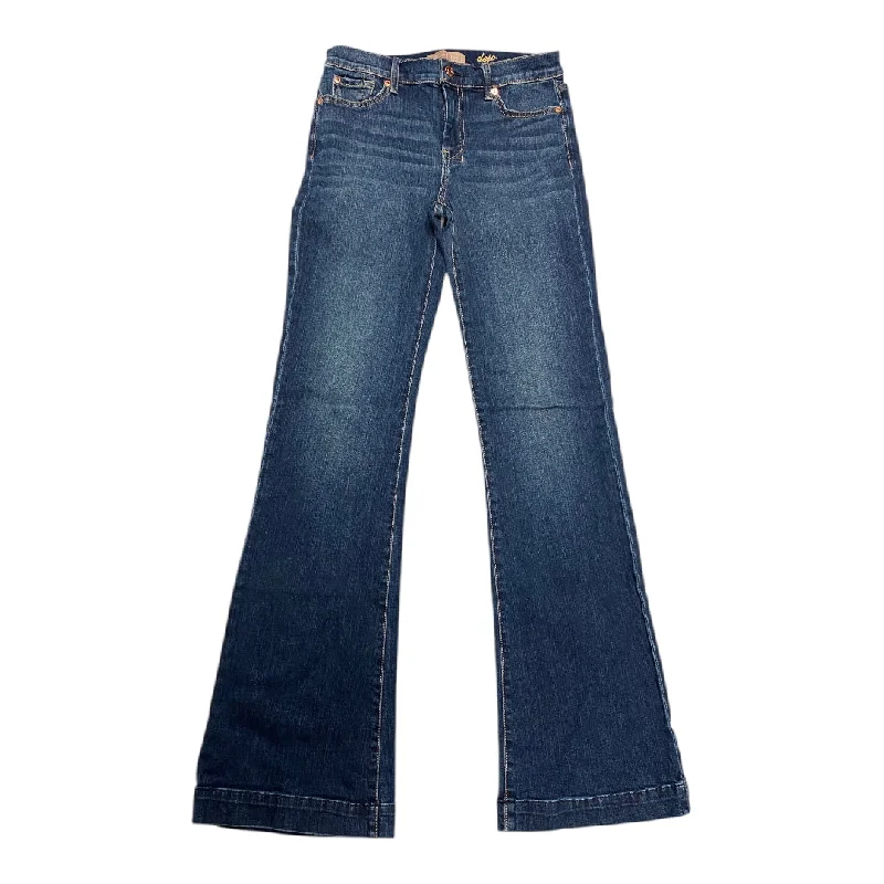 Custom-made jeans for women with personalized fits and unique designs.Jeans Boot Cut By Seven 7 In Blue Denim, Size:8