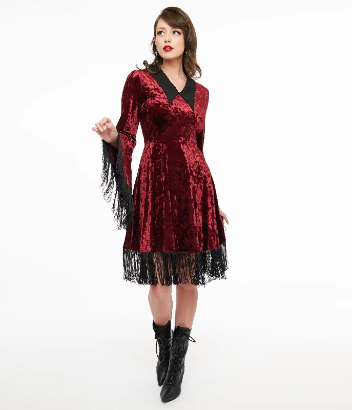 Limited edition dresses for collectorsLively Ghosts Red Velvet Fringe Moon Dress