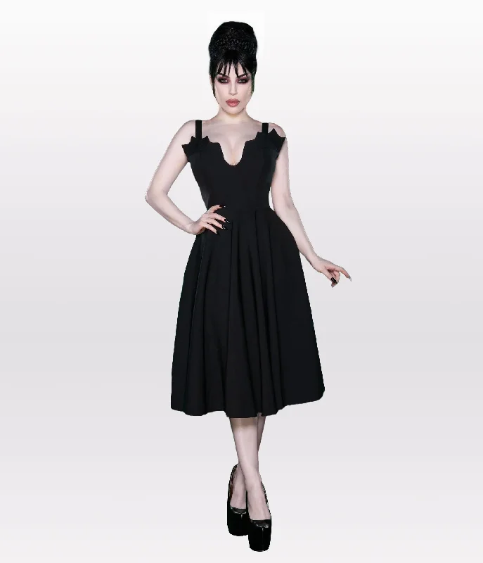 Corduroy dresses for womenWeasel Wear Black Queen of the Night Swing Dress