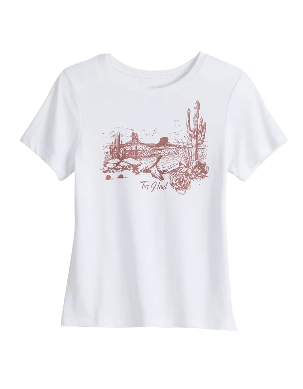 Racerback women's topsWOMENS SHORT SLEEVE TIN HAUL DESERT SCENE SCREEN PRINT T SHIRT WITH TRIBLEND CLASSIC FIT