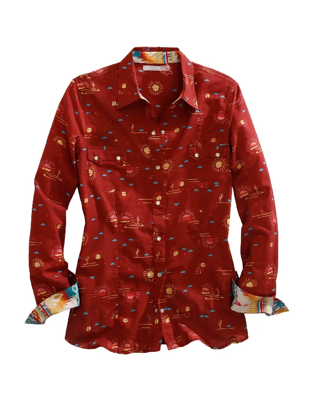 Eco-friendly women's topsWOMENS LONG SLEEVE SNAP SANTA FE SUN WESTERN SHIRT