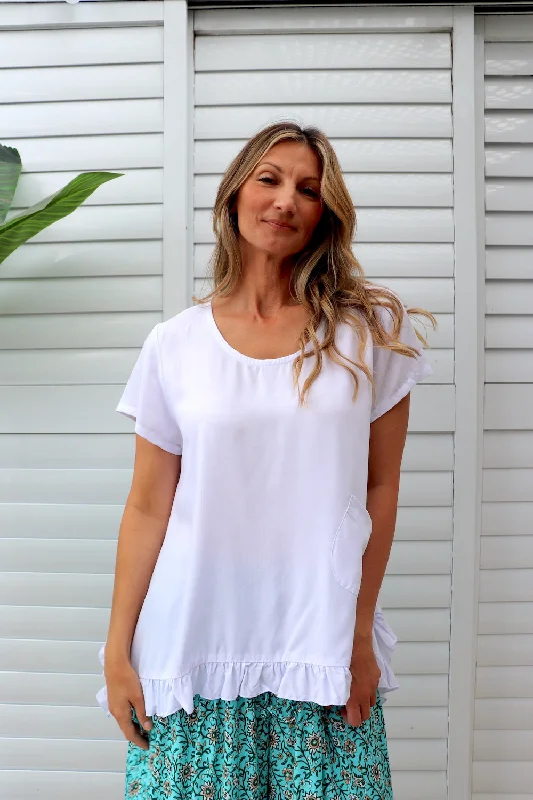 Athletic women's topsAmalfi Short Sleeve Top In White