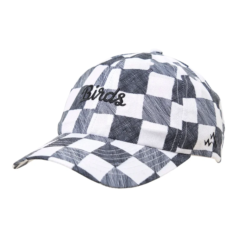 Crew neck women's topsBirds Gingham Cap