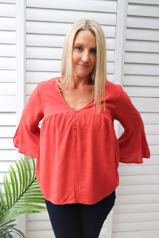 Travel women's topsBridgerton Top in Rust