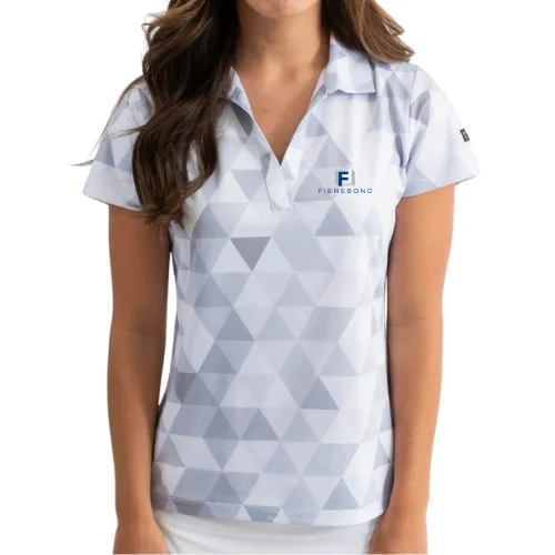 Abstract print women's topsLadies Yatta Golf Polo - Silver