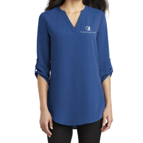 Earth-tone women's topsPort Authority Womens ¾ Sleeve blouse - True Blue