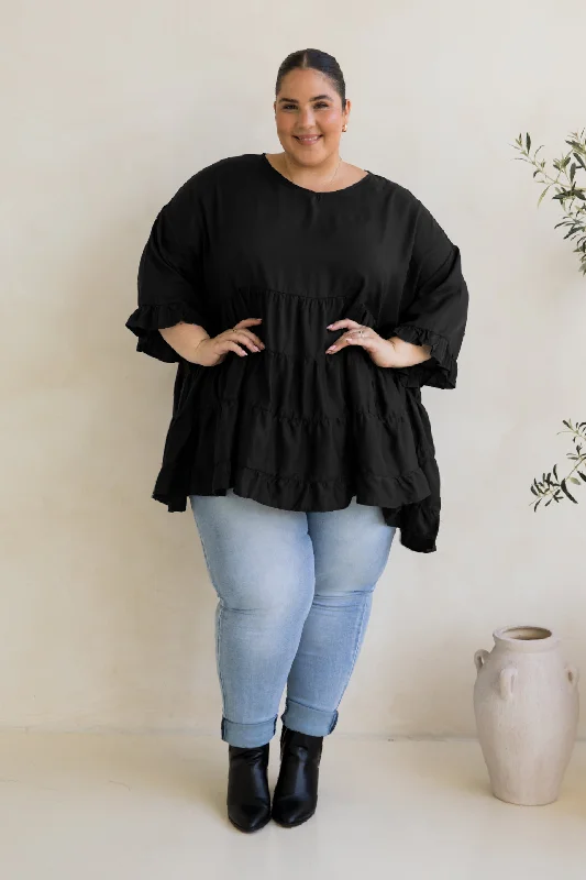 Local artisan women's topsSofia Top | Black Tencel