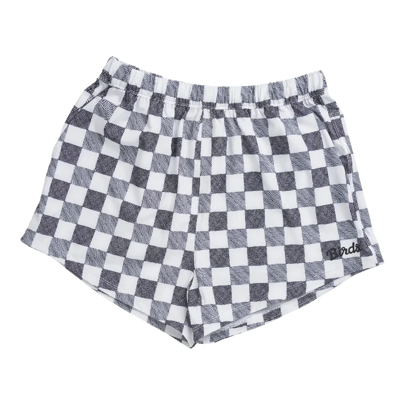 High-low hem women's topsBirds Shorts Gingham